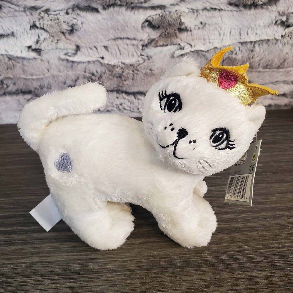 Lego White Cat Plush Kitten With Gold Soft Crown 6" Stuffed Animal W/Tags
